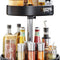 2 Tier Rotating Spice Rack Organizer, 360 Degree Rotation Turntable Kitchen Organizers and Storage, Metal Spice Holder for Kitchen Pantry Storage Cupboard Table